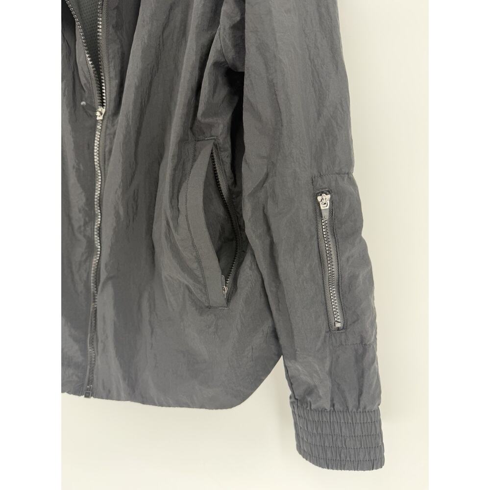 Lacoste Sport Womens Light Zippered Tennis Jacket Windbreaker Hood Black Size 40 - Picture 2 of 10